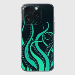 Чехол для iPhone 16 Pro силиконовый с защитой камеры Щупальца осьминога