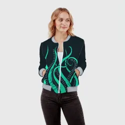 Женский бомбер 3D Щупальца осьминога - фото 2