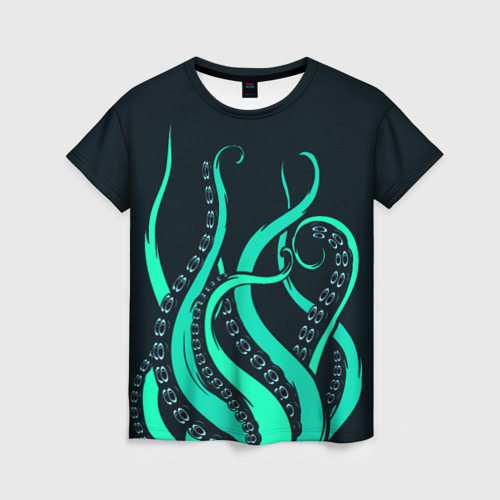 Женская футболка 3D Щупальца осьминога, цвет 3D печать
