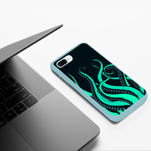 Чехол для iPhone 7Plus/8 Plus матовый Щупальца осьминога, цвет мятный - фото 5