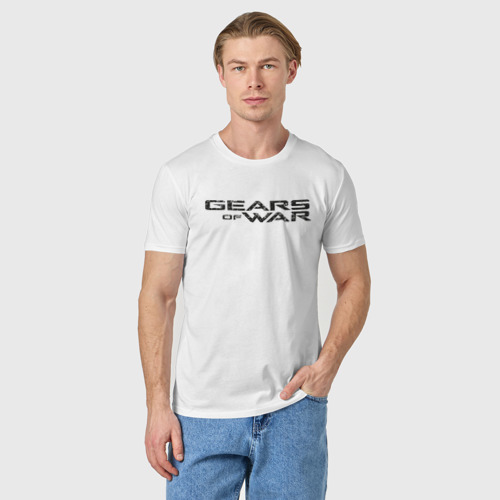 Мужская футболка хлопок Gears, цвет белый - фото 3