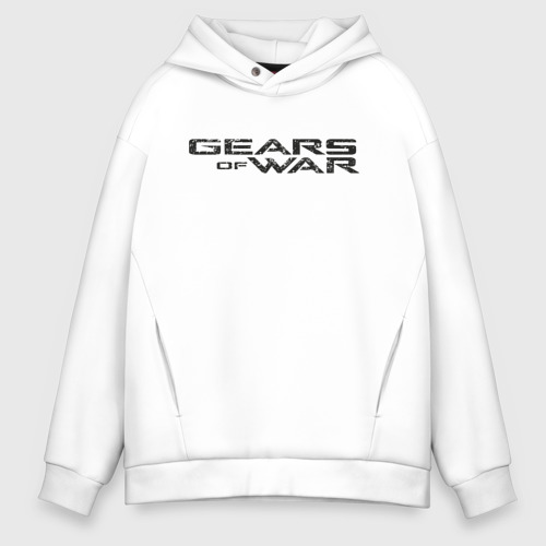 Мужское худи Oversize хлопок Gears, цвет белый