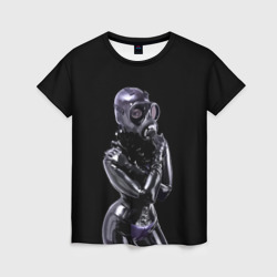 Женская футболка 3D Black latex - erotic girl