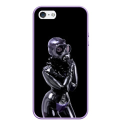 Чехол для iPhone 5/5S матовый Black latex - erotic girl