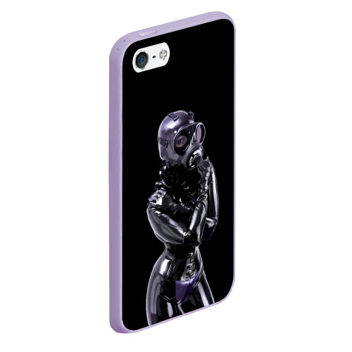 Чехол для iPhone 5/5S матовый Black latex - erotic girl, цвет светло-сиреневый - фото 3