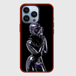 Чехол для iPhone 13 Pro Black latex - erotic girl