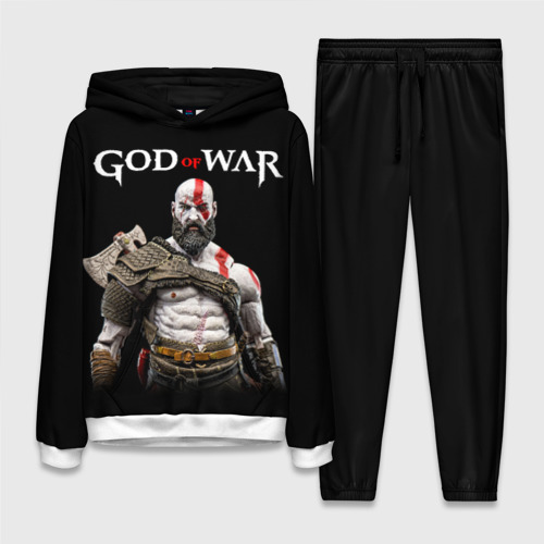 Женский костюм с толстовкой 3D God of War, цвет белый