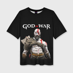 Женская футболка oversize 3D God of War