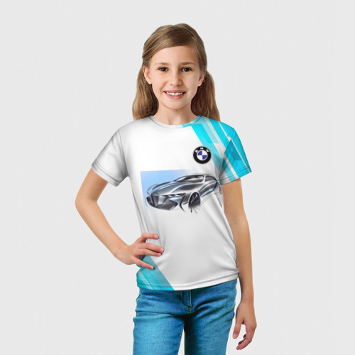Детская футболка 3D BMW, цвет 3D печать - фото 5
