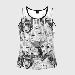 Женская майка 3D Ахегао сенпай девушки