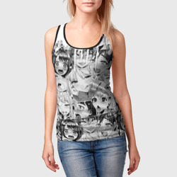 Женская майка 3D Ахегао сенпай девушки - фото 2