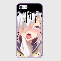 Чехол для iPhone 5/5S матовый Ахегао лицо в цвете