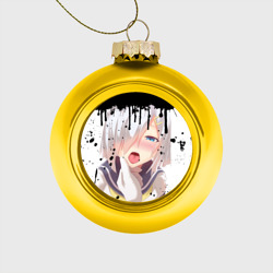 Ёлочный шар стеклянный/пластиковый Ахегао лицо в цвете