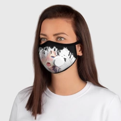 Маска из неопрена Ахегао лицо в цвете - фото 2