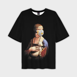 Мужская футболка oversize 3D Чечилия Галлерани - дама с горностаем