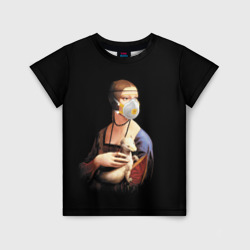 Детская футболка 3D Чечилия Галлерани - дама с горностаем