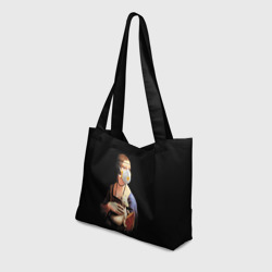 Пляжная сумка 3D Чечилия Галлерани - дама с горностаем - фото 2