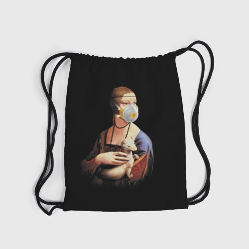 Рюкзак-мешок 3D Чечилия Галлерани - дама с горностаем - фото 6