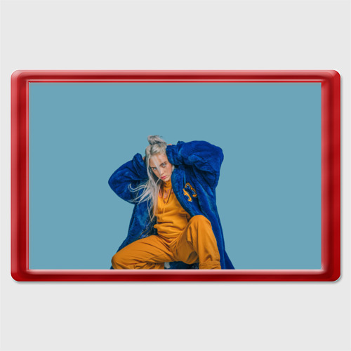 Магнит 45*70 Billie Eilish, цвет красный