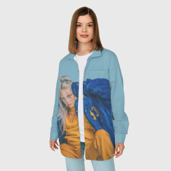 Женская рубашка oversize 3D Billie Eilish - фото 2