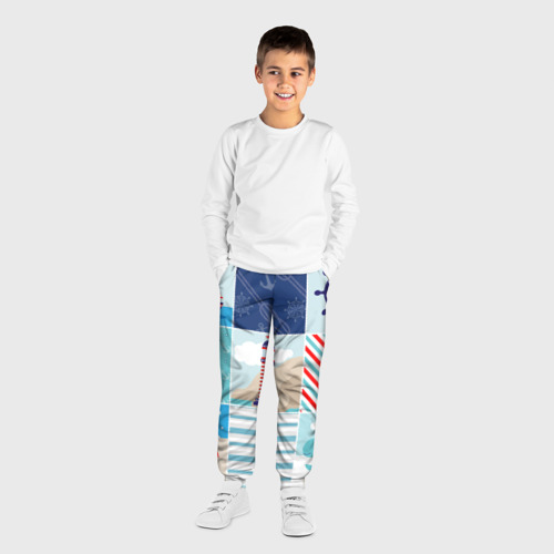 Детские брюки 3D с принтом Моряк, вид сбоку #3