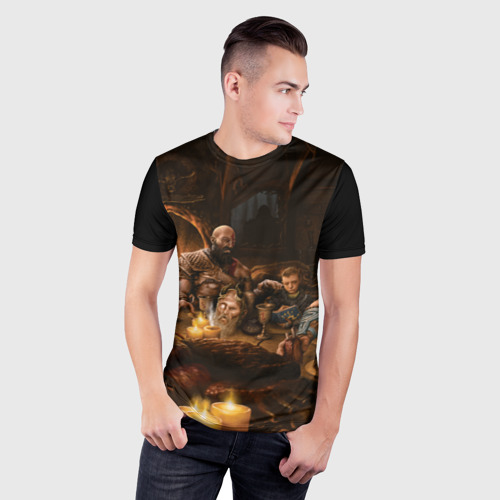 Мужская футболка 3D Slim God of War, цвет 3D печать - фото 3