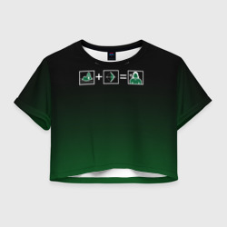 Женская футболка Crop-top 3D Green Arrow