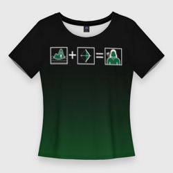 Женская футболка 3D Slim Green Arrow