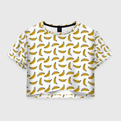 Женская футболка Crop-top 3D Бананы, цвет 3D печать