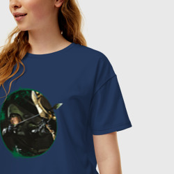 Женская футболка хлопок Oversize Green Arrow - фото 2