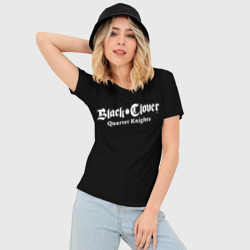 Женская футболка 3D Slim Черный Клевер, Лого - фото 2