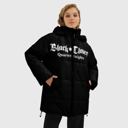 Женская зимняя куртка Oversize Черный Клевер, Лого - фото 2