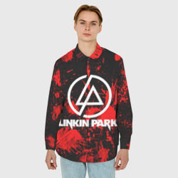 Мужская рубашка oversize 3D Linkin Park - фото 2