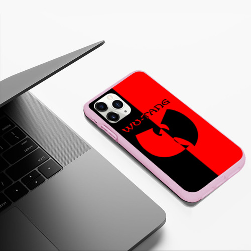 Чехол для iPhone 11 Pro Max матовый Wu-tang clan black and red, цвет розовый - фото 5
