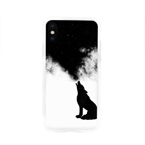 Чехол для iPhone X глянцевый Galaxy wolf Фото 01 Чехол для iPhone X глянцевый Galaxy wolf Фото 01
