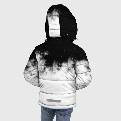 Зимняя куртка для мальчиков 3D с принтом Galaxy wolf, вид сзади #2