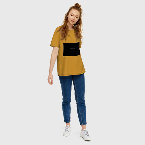 Женская футболка хлопок Oversize Изоляция, цвет горчичный - фото 5