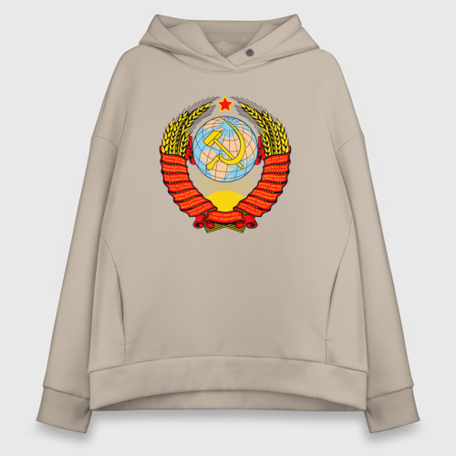 Женское худи Oversize хлопок СССР, цвет миндальный