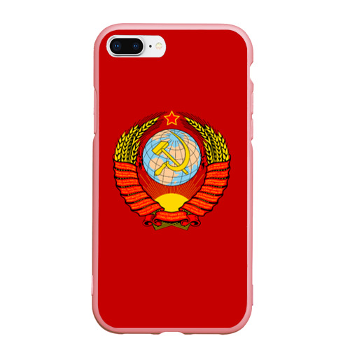Чехол для iPhone 7Plus/8 Plus матовый с принтом СССР, вид спереди #2