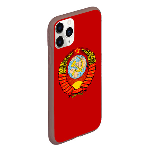 Чехол для iPhone 11 Pro Max матовый с принтом СССР, вид сбоку #3