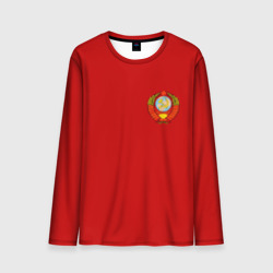 Мужской лонгслив 3D Красный с гербом СССР