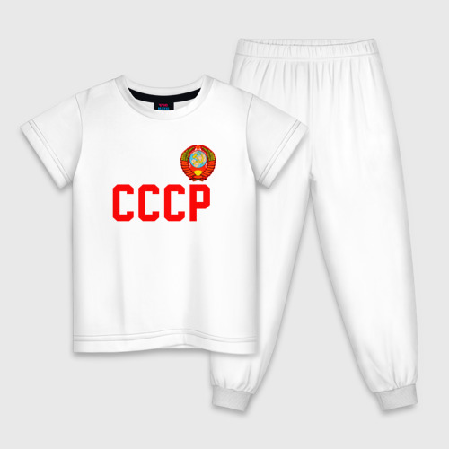 Детская пижама из хлопка с принтом СССР, вид спереди №1