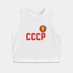 Женская укороченная майка-топ хлопок  СССР
