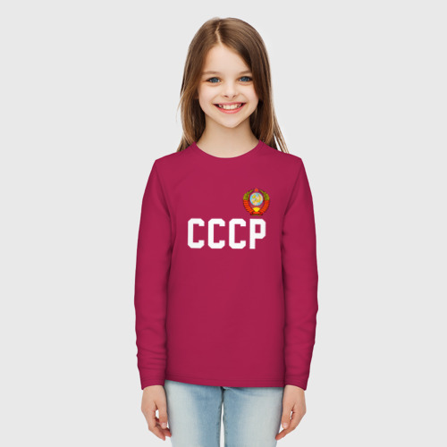 Детский лонгслив хлопок с принтом СССР, вид сбоку #3