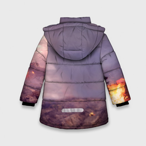 Зимняя куртка для девочек 3D Танк, цвет светло-серый - фото 2