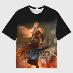 Женская футболка oversize 3D Final fantasy VII: remake