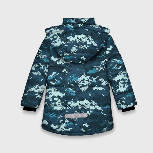 Зимняя куртка для девочек 3D Пиксельный камуфляж полиции, цвет черный - фото 2