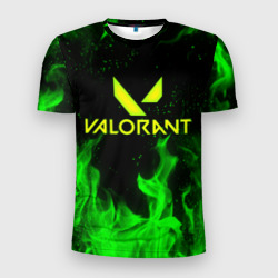 Мужская футболка 3D Slim Valorant fire Валорант огонь
