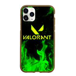 Чехол для iPhone 11 Pro Max матовый Valorant fire Валорант огонь