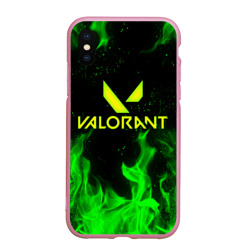 Чехол для iPhone XS Max матовый Valorant fire Валорант огонь